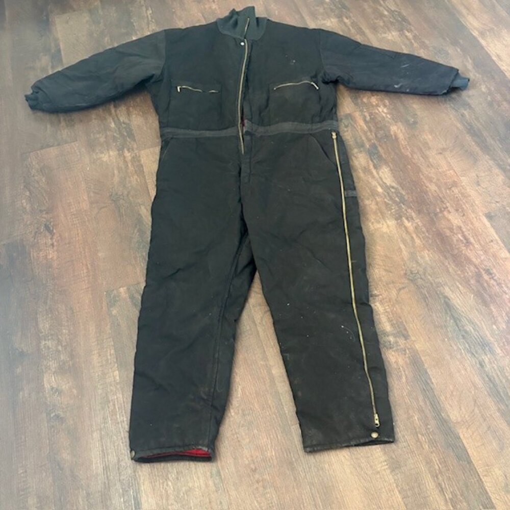 Vtg WearGuard Mens XL Short Insulated Coveralls W/Zipper Hood & Legs